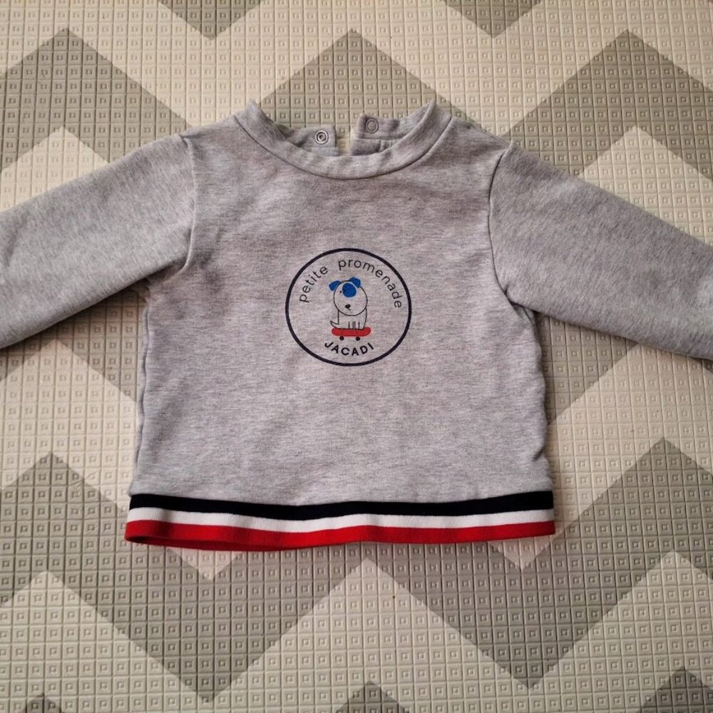 Jacadi grey sweatshirt 12 months